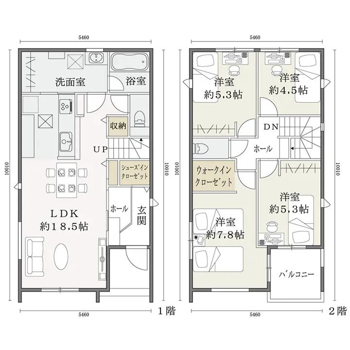 家具・寸法入り間取り図